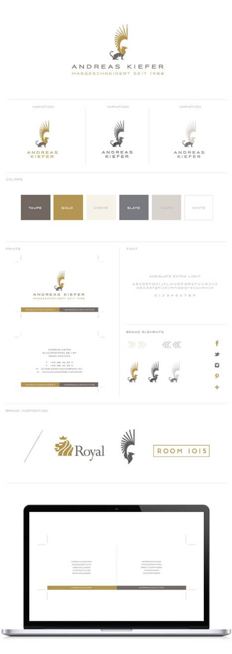 Logoentwicklung, Printdesig, Corporate Design: Andreas Kiefer - Maßschneiderei & Herrenausstatter