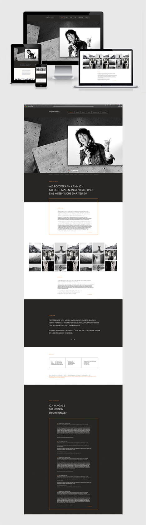 angelika heim fotografin: Entwicklung CI, Konzeption & Layout Webseite mit Responsive Design