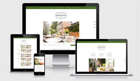 Bützower Hof: Ansicht Desktop, Tablet und Smartphone