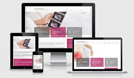 Dr. med. Claudia Kneitz: Entwicklung CI, Konzeption & Layout, Webseite mit Responsive Design