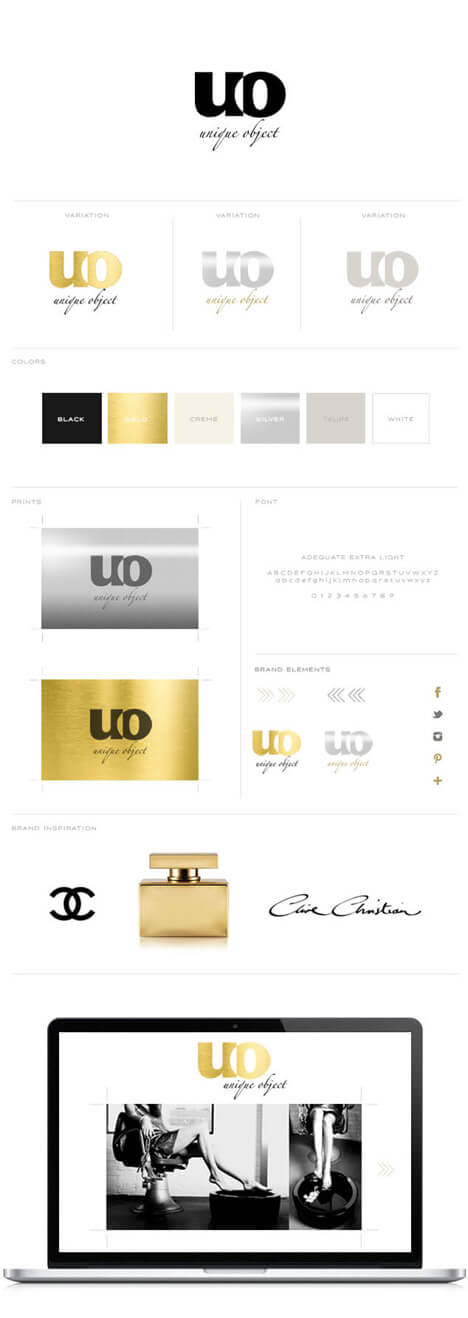 uo unique object: Logoentwicklung & Printdesign, neues Corporate Design