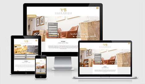 Villa Baltia: Logoentwicklung, Textentwicklung, Entwicklung CI, Konzeption & Layout, Webseite mit Responsive Design