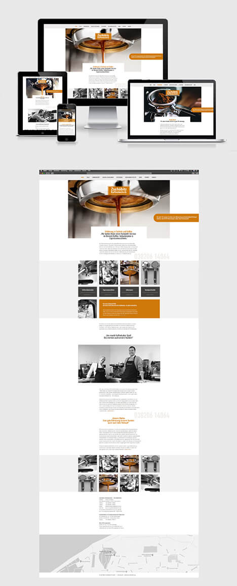 Zschäbitz Kaffeetechnik: Ansicht Desktop, Tablet und Smartphone